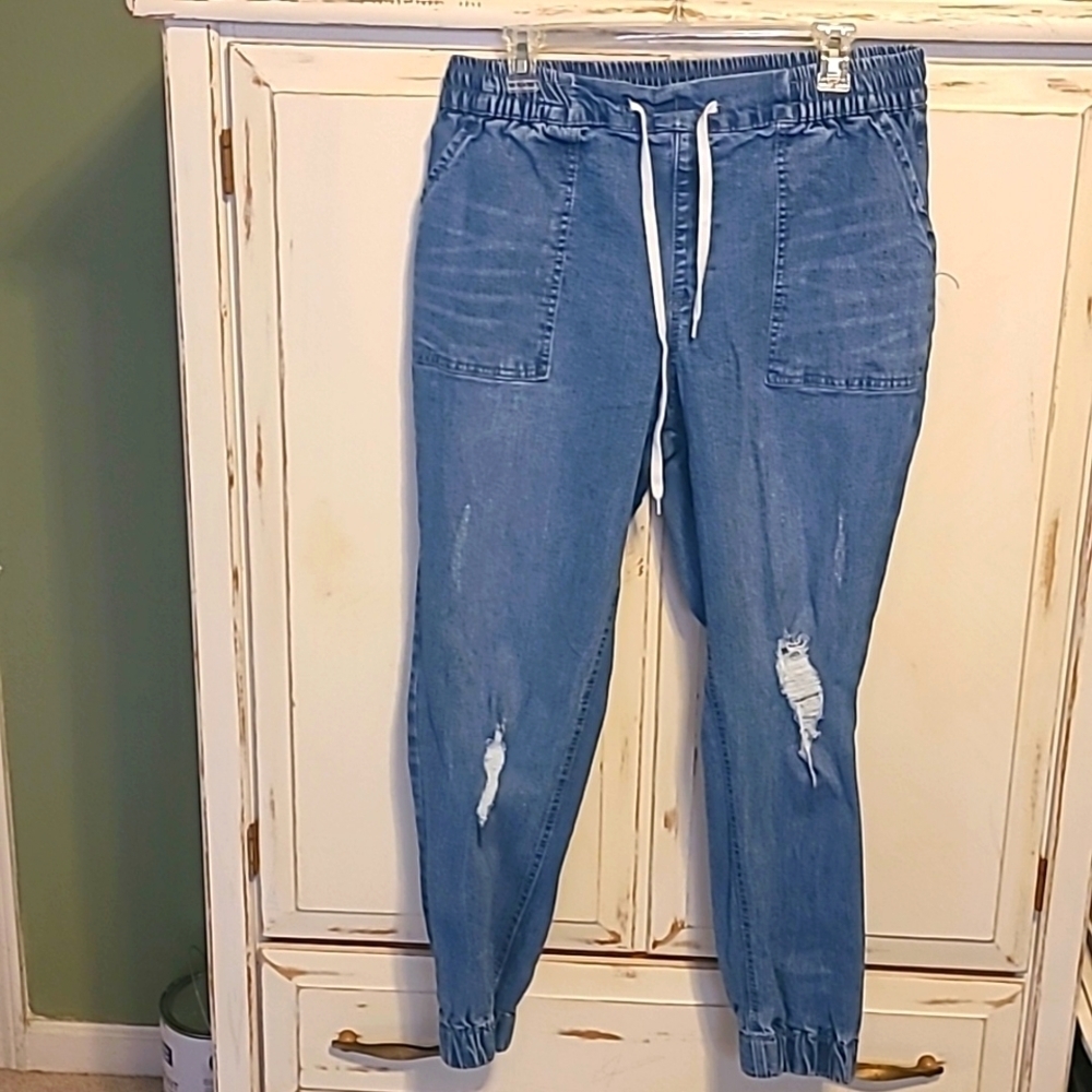 Denim joggers
